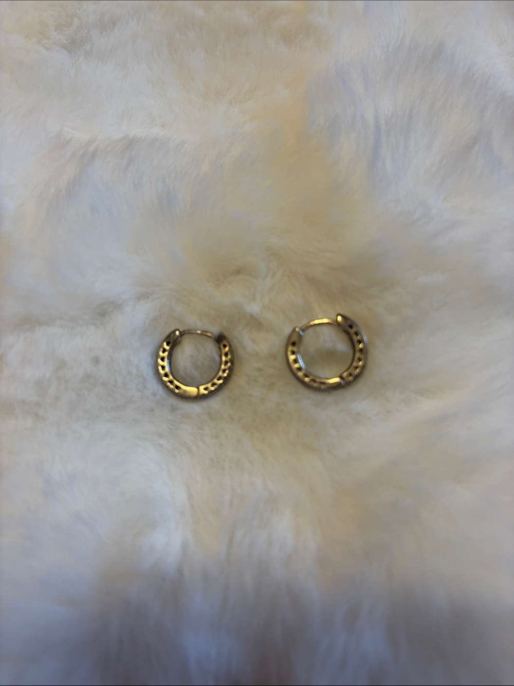 Silver Tone Textured Hoop Earrings - Women Jewelry